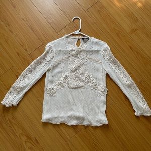 Zara Ivory Blouse with floral detail